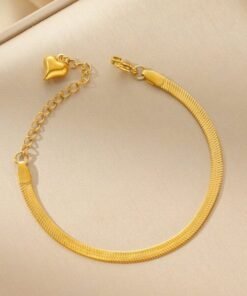 Alternative view of গোল্ড প্লেটেড প্রিমিয়াম স্নেক চেইন পায়েল (১ জোড়া / ২ পিস)