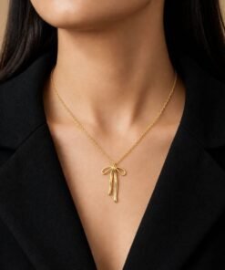 Tiedant Shape Pendant 22Karet Gold Plated Chain Necklace