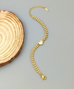 Alternative view of 22k gold plated white love bracelet Br10
