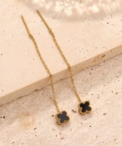 Alternative view of Roman Dark Flower Shining 22karet Gold Plated Earring