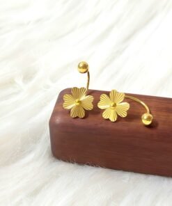 4 Leaf Design Shining 22karet Gold Plated Earrings