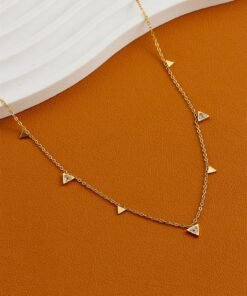 Golden Small Triangle Hanging Pendant 22Karet Gold Plated Necklace