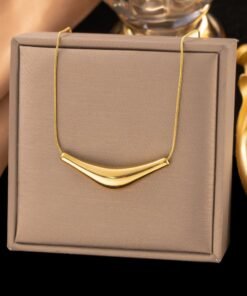 Golden Boomerang Hanging Pendant 22Karet Gold Plated Necklace