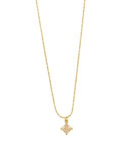 18k gold polis Square One Diamond Necklace Nc06 - Image 5