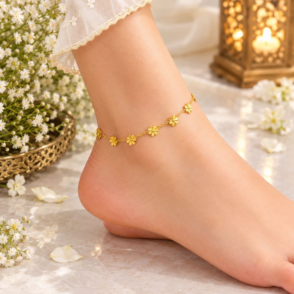 2 pis 7 flower anglet payel(22k gold plated) PL-03