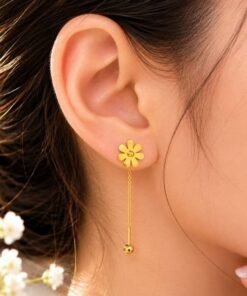 22karet Shining Gold Plated 7 Leaf Sui Suta Earring