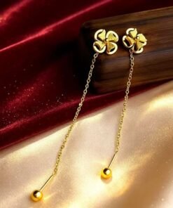 22karet Shining Gold Plated 4 Leaf Sui Suta Earring