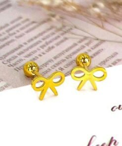 Alternative view of 22k gold plated Tie top Earrings T-01