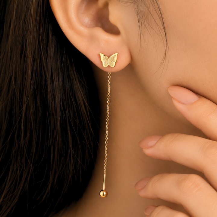 Sui suta earrings Double butterfly - Image 2