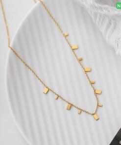 Multi Square Multi Circle Necklace - Image 4