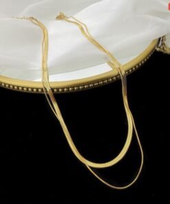 A layer thick and a layer thin 18K gold Necklace NC70 - Image 3