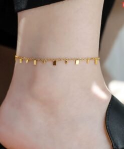 2 pis Hanging Small Biscuit 22K Gold Anklet Payel PL-07 - Image 5