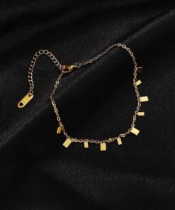 2 pis Hanging Small Biscuit 22K Gold Anklet Payel PL-07 - Image 3