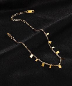 2 pis Hanging Small Biscuit 22K Gold Anklet Payel PL-07 - Image 4