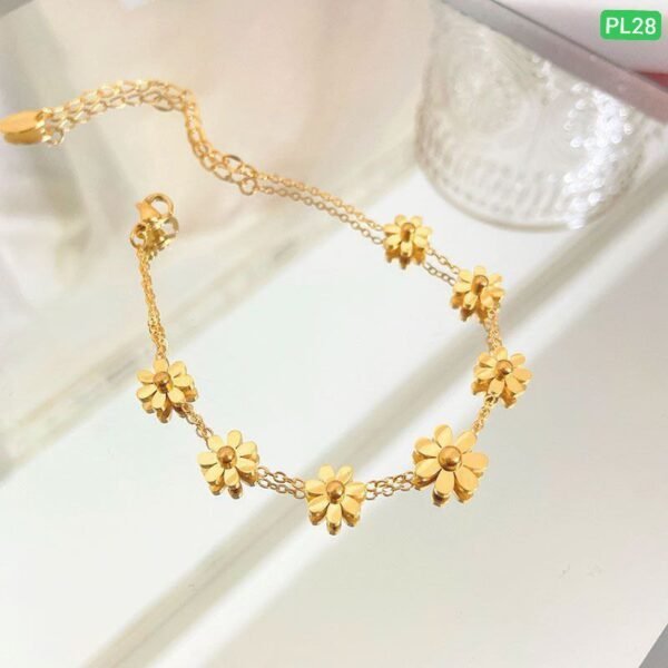 2 pis 7 flower anglet payel(22k gold plated) PL-03 - Image 3