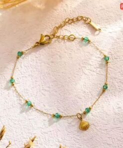 22k gold plated Shell Green ball anglet payel pl19 - Image 4