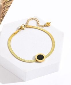 Roman letter O plane chain bracelet