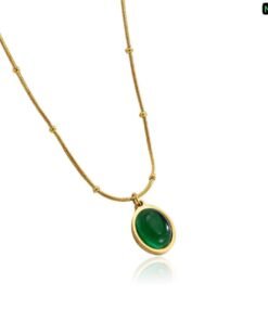 Alternative view of Green Opal Stone Necklace NC93