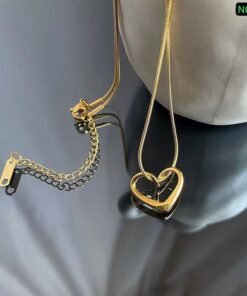 Single Love 22K Gold Polish Necklace - Image 3