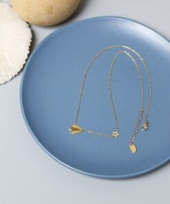 Alternative view of Paper Airplane 18K Gold Necklace NC88