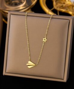 Paper Airplane 18K Gold Necklace NC88