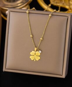 1 Stone 4 Love Flower Necklace 22K gold plated NC86