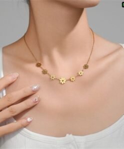 7 Flower Stainless steel Necklace NC80 - Image 3