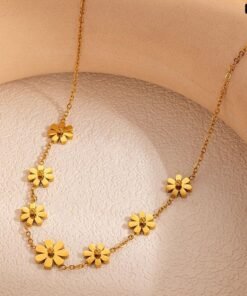 7 Flower Stainless steel Necklace NC80 - Image 4