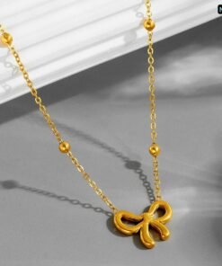 Alternative view of Bow Style stainless steel Necklace Nc01