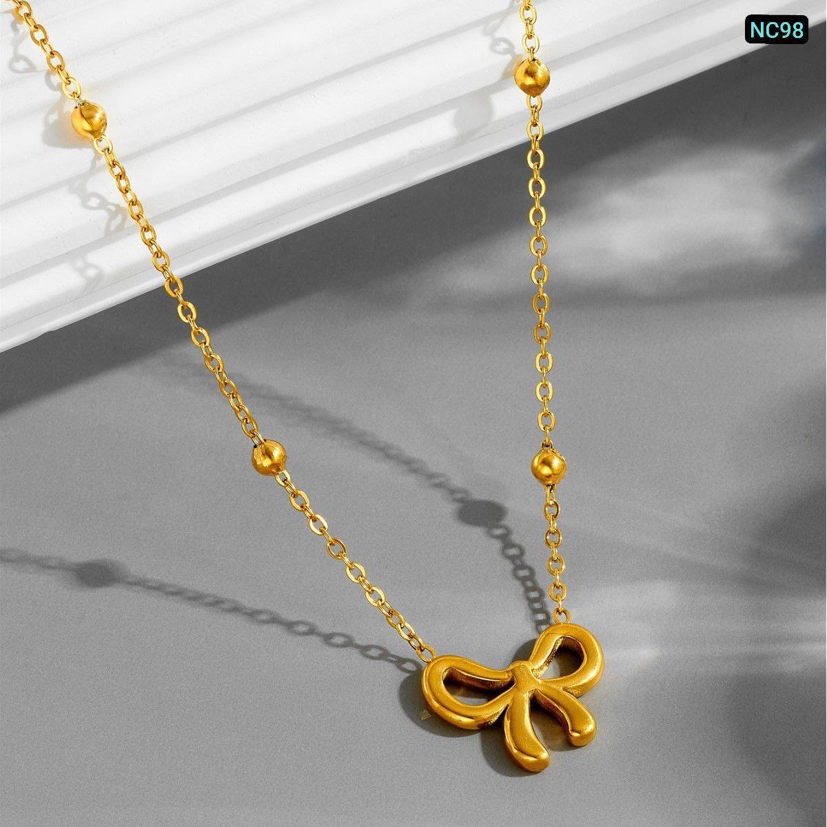 Bow Style stainless steel Necklace Nc01 - Image 2