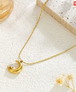 Alternative view of Eid Moon diamond Necklace