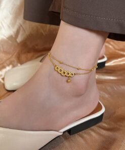 Double chain copper coin anklet payel PL-11 - Image 5