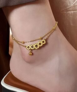 Double chain copper coin anklet payel PL-11 - Image 6