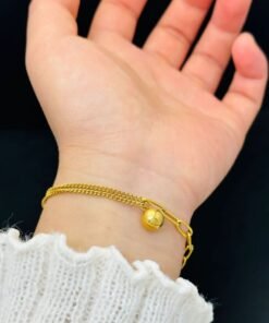 One ball Bead chain 2 layer Bracelet Br03 - Image 3