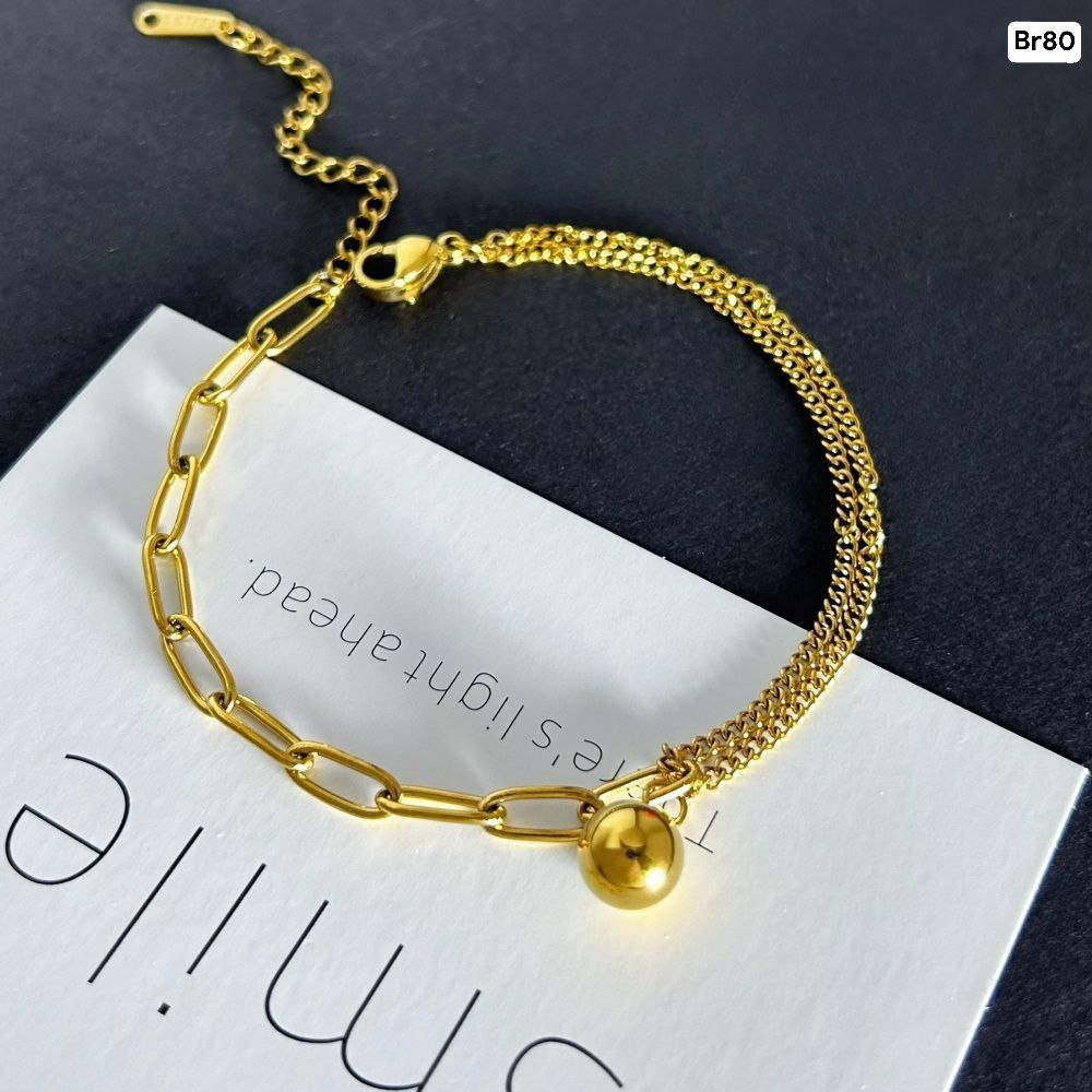 One ball Bead chain 2 layer Bracelet Br03 - Image 2