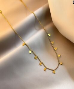 Multi Butterfly 18K Gold Necklace NC160 - Image 3