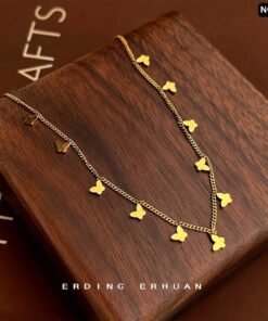 Multi Butterfly 18K Gold Necklace NC160 - Image 4