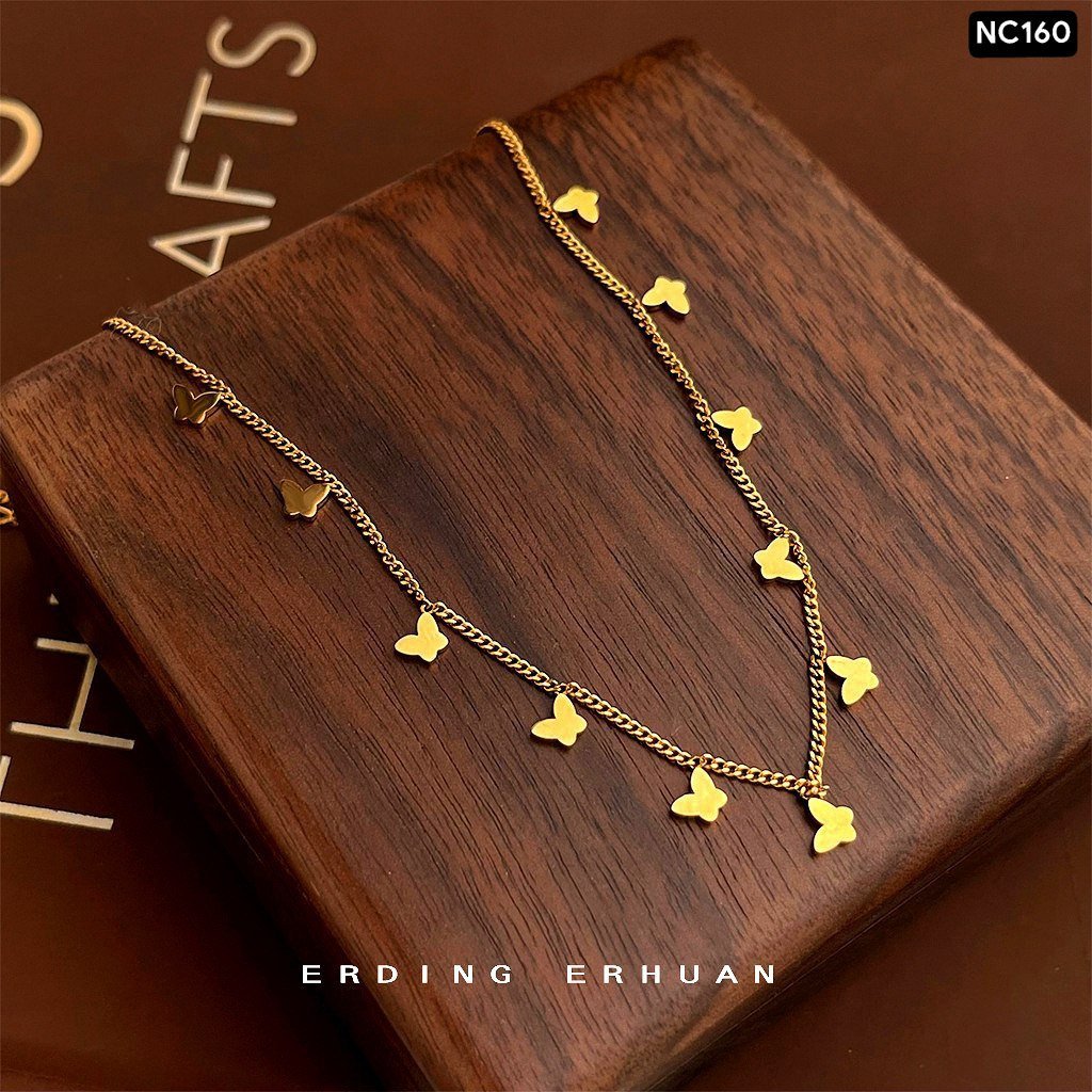 Multi Butterfly 18K Gold Necklace NC160 - Image 4
