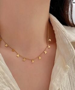 Alternative view of Multi Butterfly 18K Gold Necklace NC160