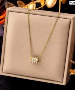Roller 4 Gold Chip Diamond Necklace NC50C - Image 3