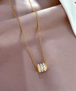 Alternative view of Roller 4 Gold Chip Diamond Necklace NC50C