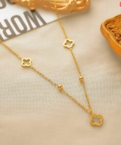 3 Flower 2 Ball Gold Necklace NC194
