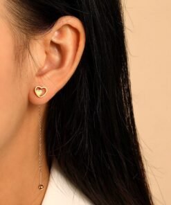 Alternative view of Double Love Shining gold plated sui suta earrings