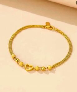Hollowed-out heart-shaped 22karet Gold Plated bracelet Br183