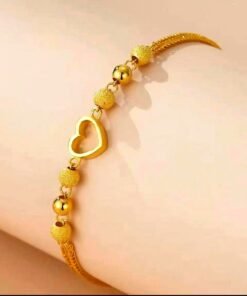 Alternative view of Hollowed-out heart-shaped 22karet Gold Plated bracelet Br183