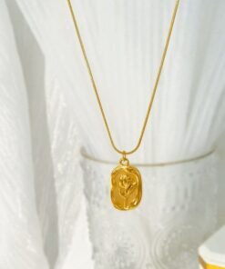 Alternative view of High Grade Tulip Stainless Steel Necklace N86
