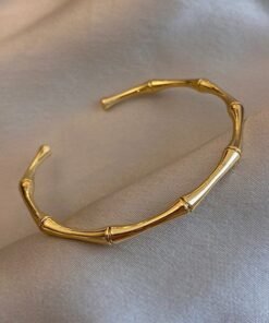 Open Bamboo 22K Gold Bracelet B95 - Image 3