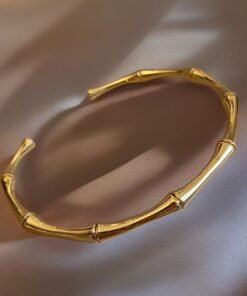 Open Bamboo 22K Gold Bracelet B95