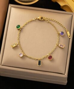 Alternative view of High Quality Multi Colour Stone Bracelet B42
