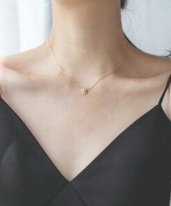 22k gold plated 1 Flower simple Chain NC03 - Image 3
